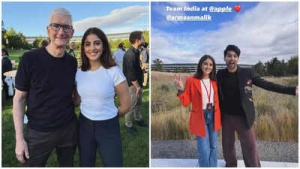 Navya Naveli Nanda, Amitabh Bachchan's Granddaughter, Rubs Shoulders with Apple CEO Tim Cook at Exclusive Cupertino Event