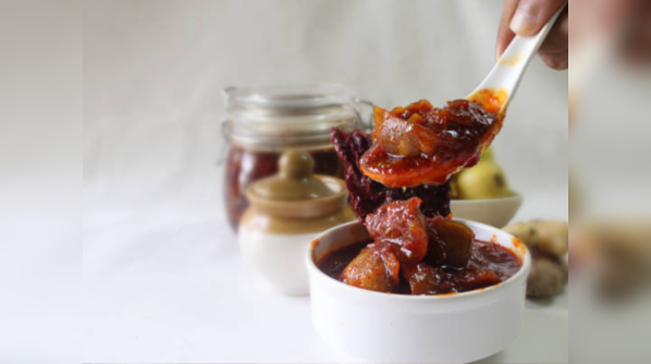 Spicy pickles and chutneys.
