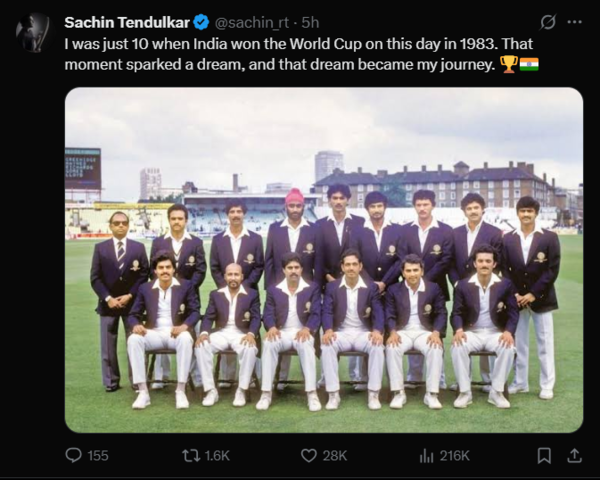 Sachin Tendulkar's inspiring tweet