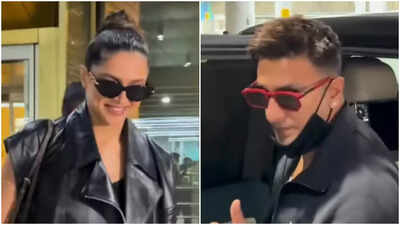 Deepika Padukone and Ranveer Singh’s latest black-on-black airport appearances are going viral, here's why - Watch