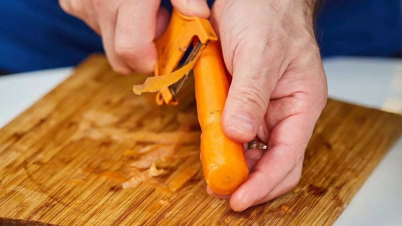 Carrot peels for gardening compost
