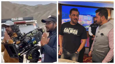 'Battle Of Galwan': Salman Khan begins film shoot in Ladakh with Ganpati puja; attends special dinner - WATCH